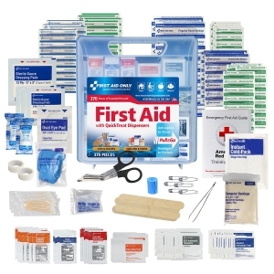 QuickTreat Dispenser Plastic First Aid Kit, 370 Pieces